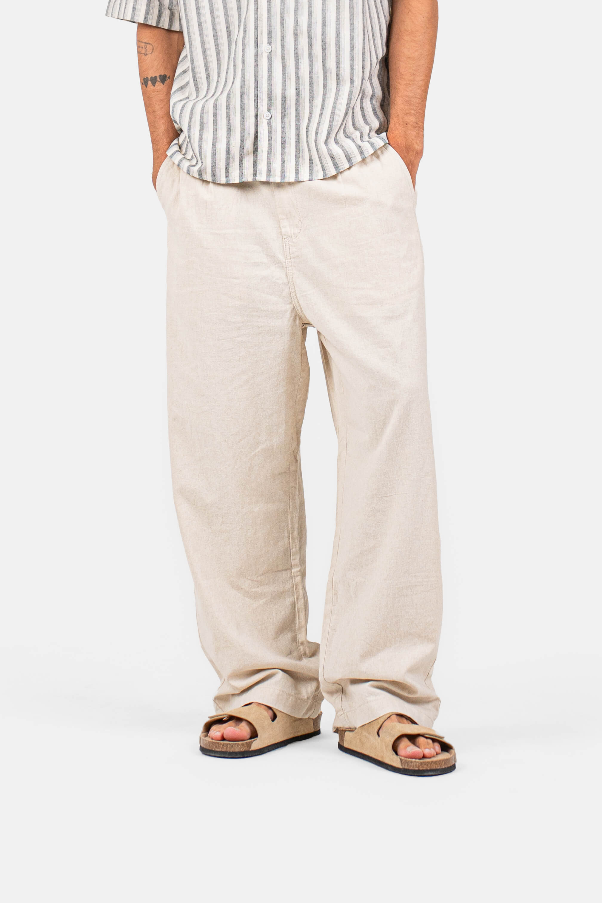 Baggy Hørbukser Beige | Skagen-clothing.dk